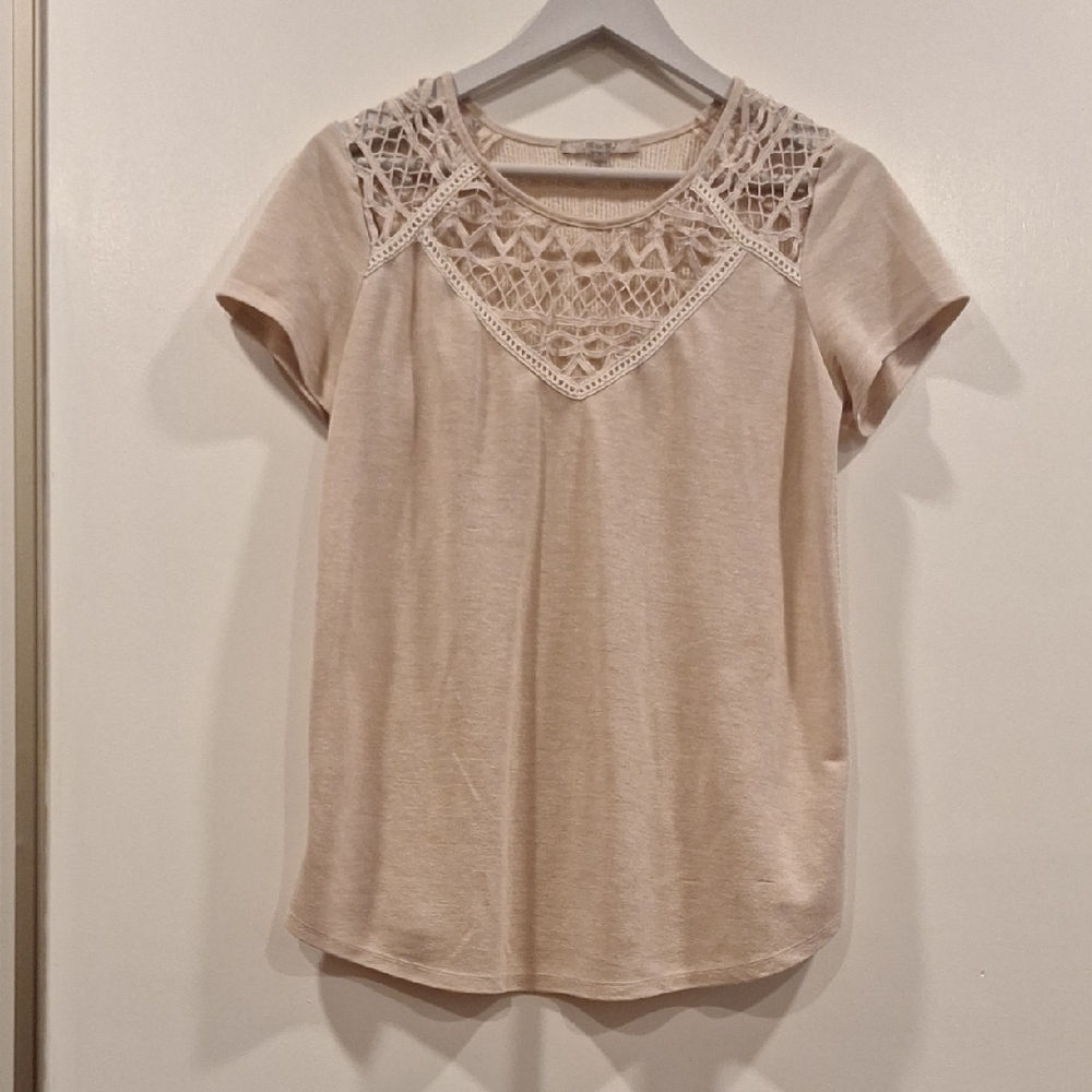 Miss Me Cream LaceTDetail M Top